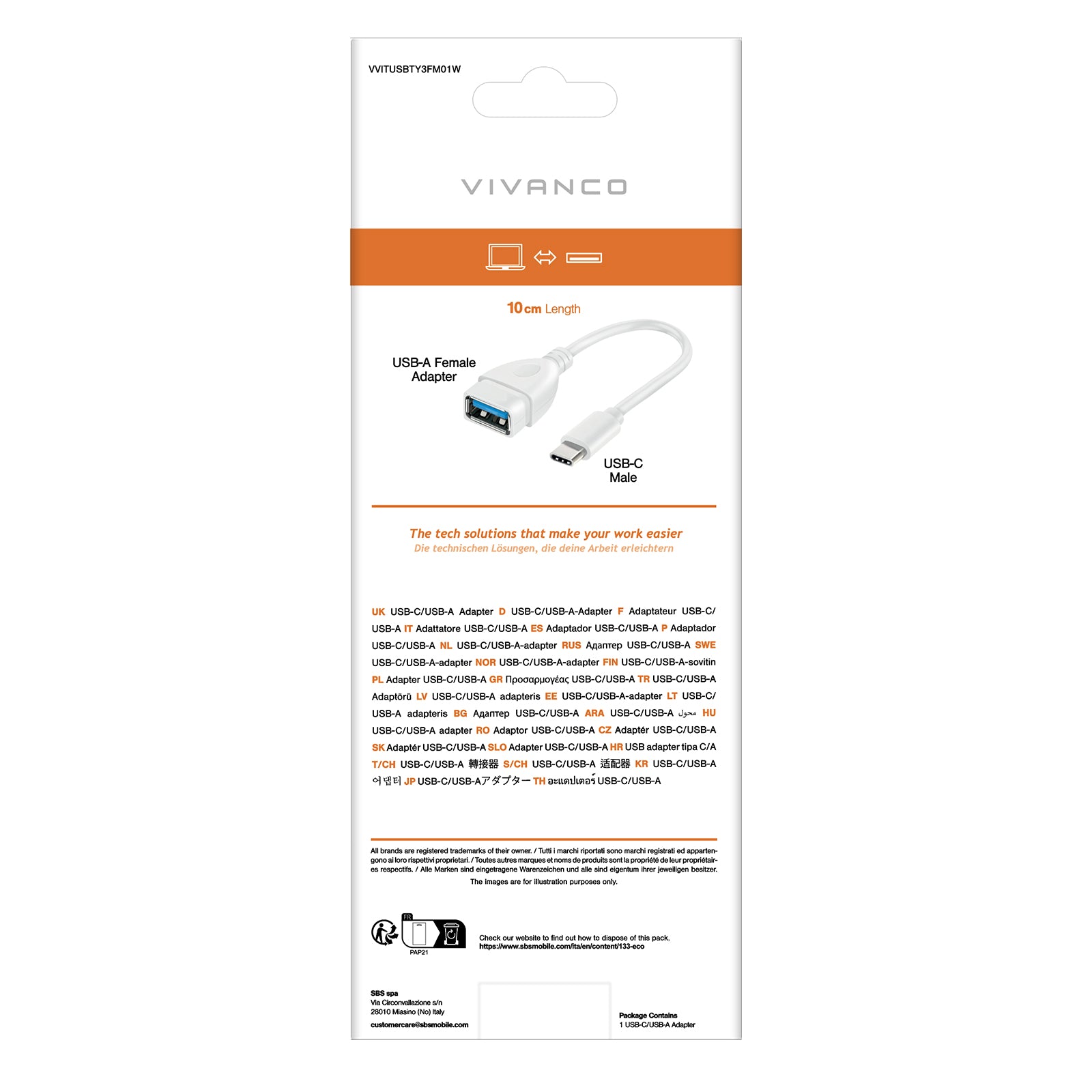 Adattatore Type-C maschio – USB femmina