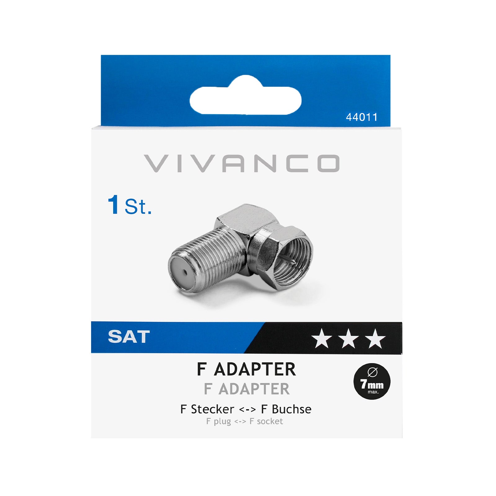 Adattatore angolato F (maschio/femmina)