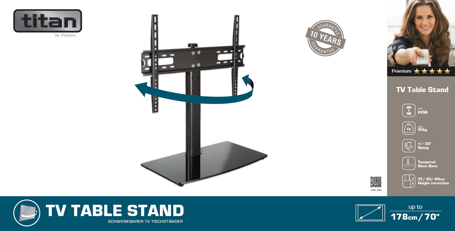 Supporto da tavolo orientabile per TV fino a 70 pollici/178 cm