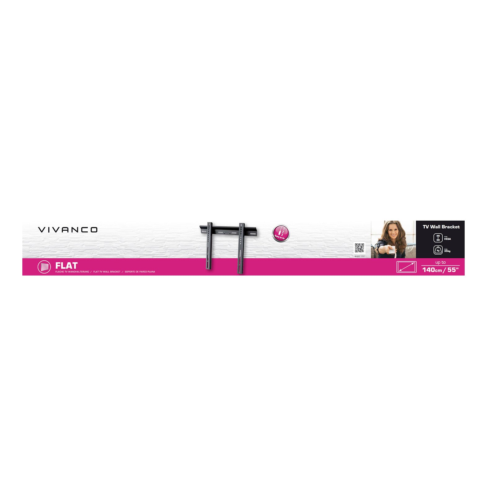 Supporto TV fisso a profilo ultra-sottile per schermi fino a 140 cm / 55''