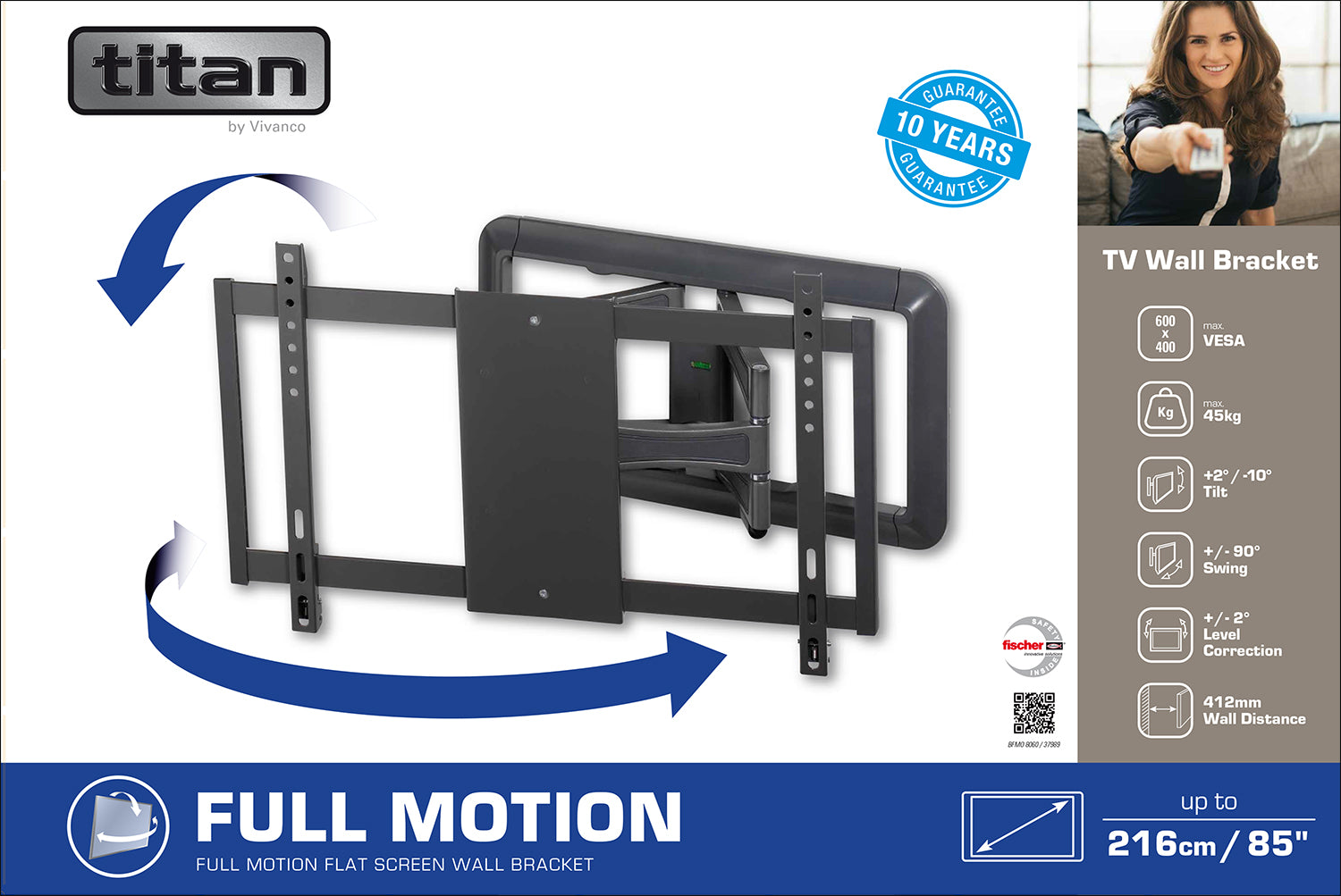 Supporto TV ultra stabile e orientabile per schermi fino a 216 cm / 85''