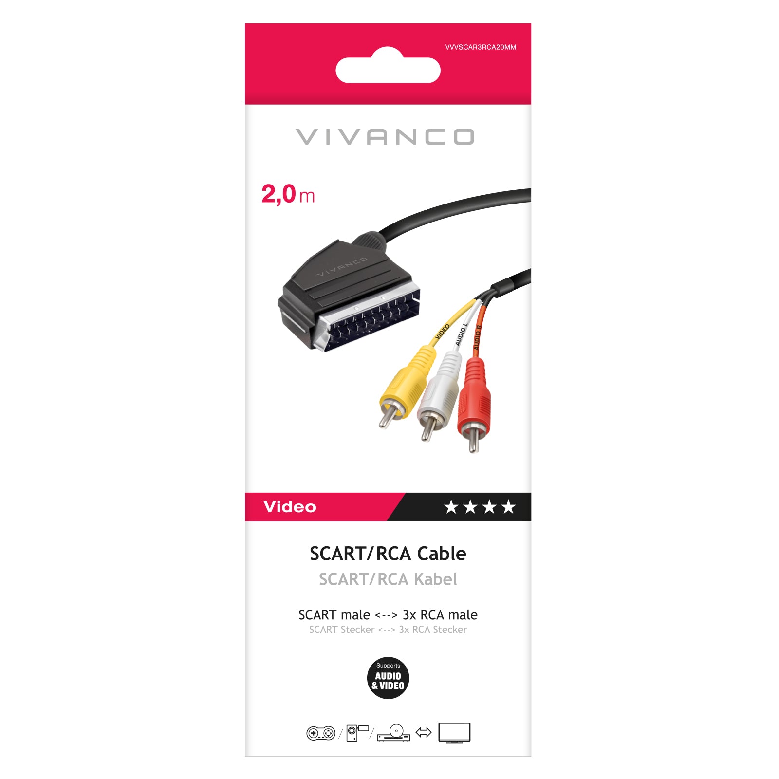 Cavo Scart – RCA con switch